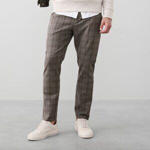 Banana Republic Factory Grayson Slim Tapered Pant, Brown Plaid, NWT